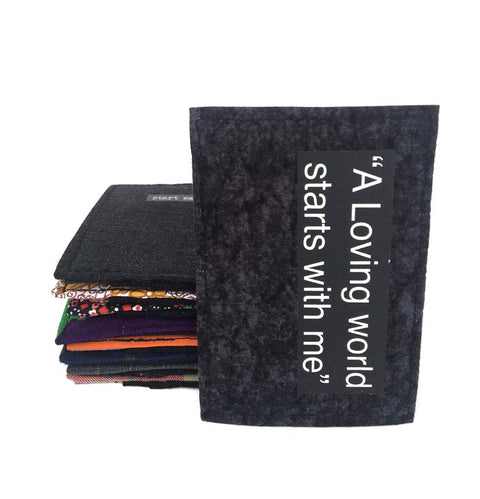 A loving world starts with me black Mini wallet_3