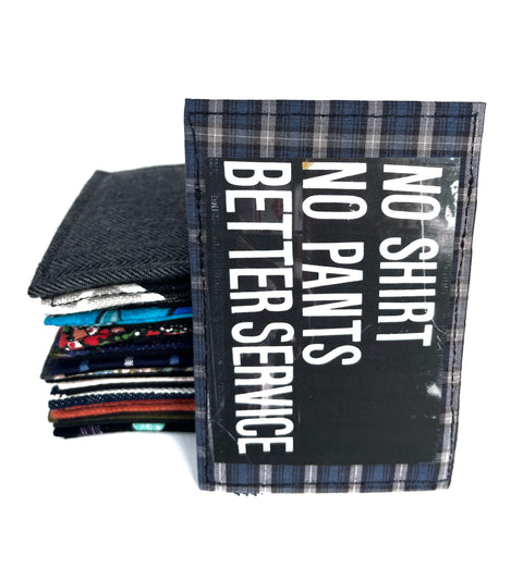 No shirt, no pants, better service, grey Mini wallet_3
