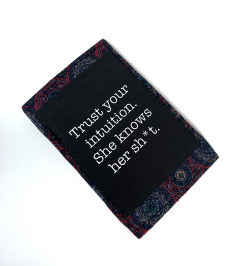 Trust your intuition, she knows your shit black Mini wallet_3