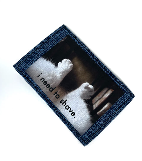I need to shave blue Mini wallet