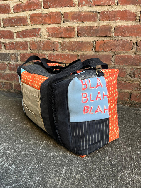 “Blah Blah” duffel bag