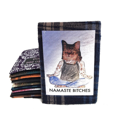 Namaste bitches grey Mini wallet_3