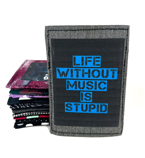 Life without music is stupid grey Mini wallet